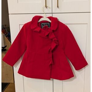 Rothschild Red Ruffle Toddler Dress Coat